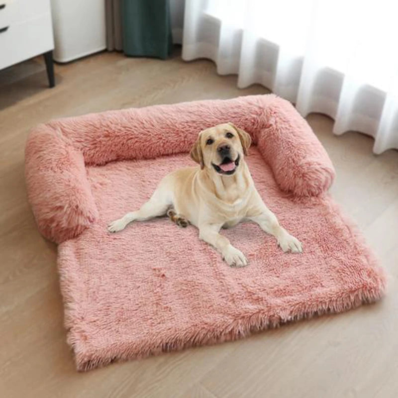 Removable Plush Pet Large Dog Bed Sofa House Mat Kennel Winter Warm Cat Pad Washable Calming Cushion Blanket Cover Nest Car New