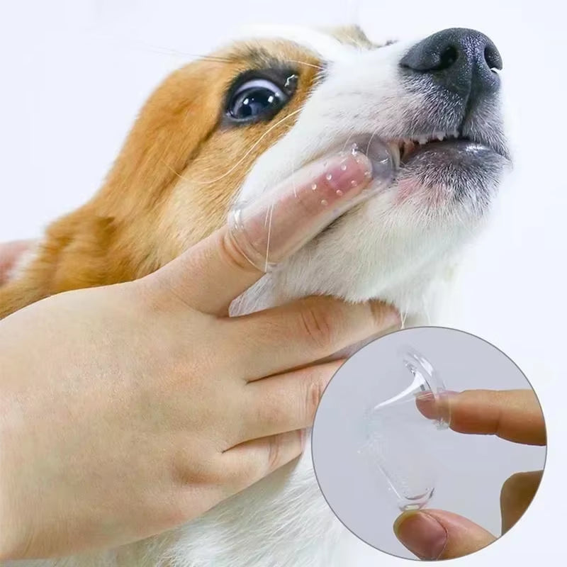 Super Soft Pet Finger Toothbrush Dog Brush Bad Breath Tartar Teeth Care Tool Dog Pet Supplies Cepillo Para Perro