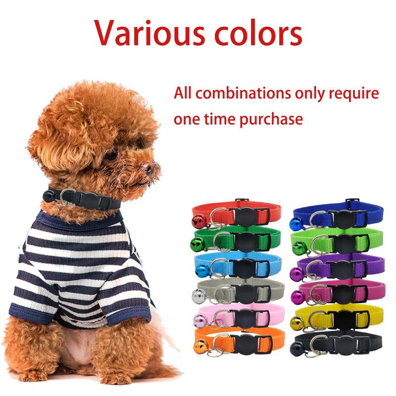 Colorful Breakaway Pet Collars, 12Pcs/Set Safety Buckle Puppy Collars Kitten Collar, Mixed Colors Nylon Pet Collars, Pet Stuff