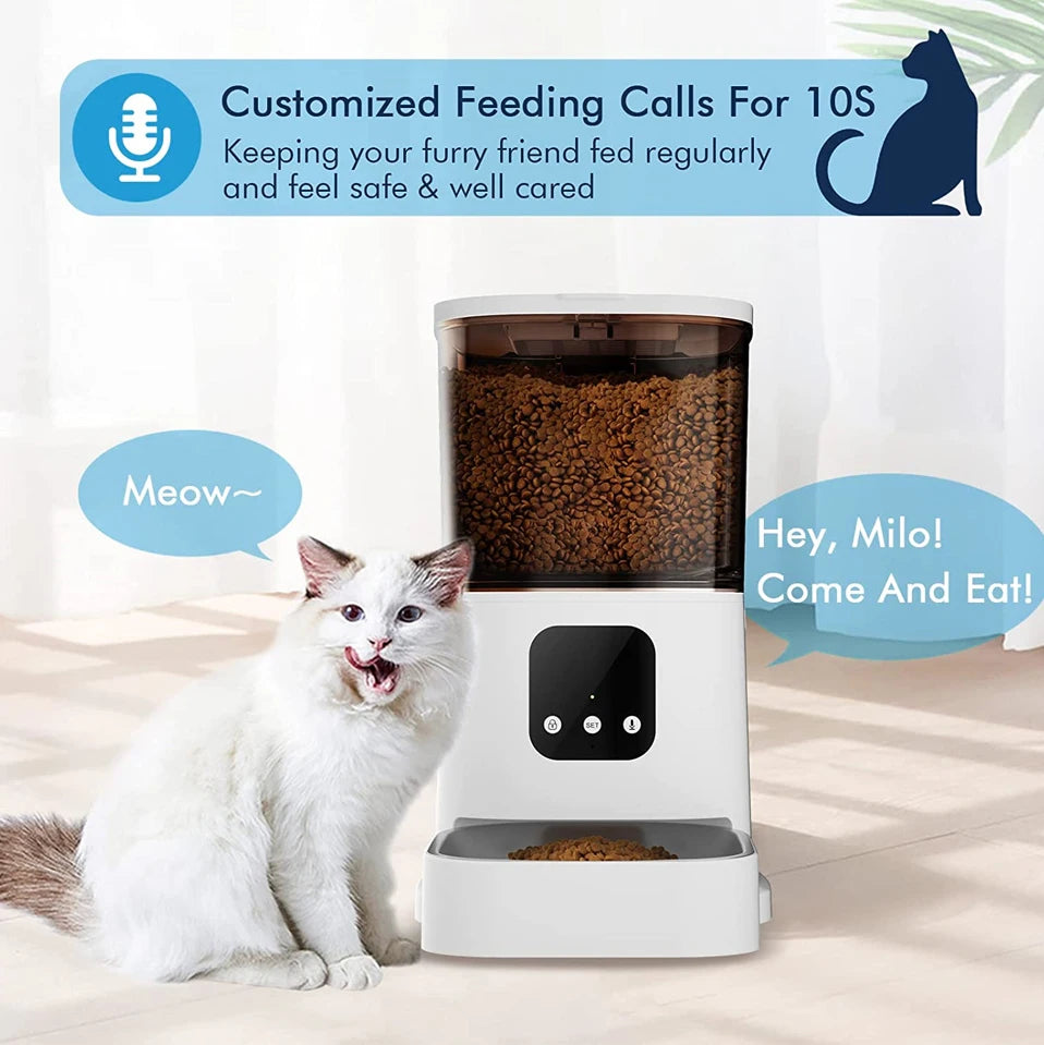 6L Automatic Cat Feeder Timing with Camera Video Smart Pet Feeder for Cat Dogs Intelligent Dry Food Dispenser Voice Recorde Bowl